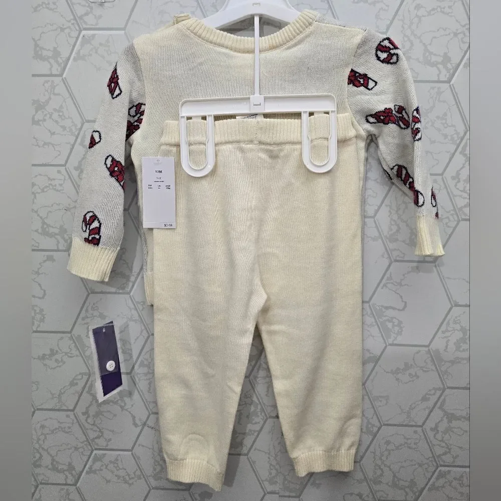 NWT Baby Bluey Christmas Holiday 2pc Sweater Top & Bottom Knit Set